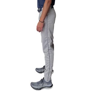 BRUCE BOLT Premium Pro Baseball Pant - GREY w/ Navy Piping